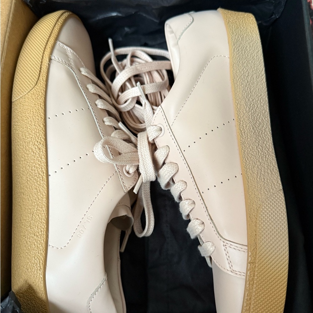 YSL Cream Sneakers with Tan Soles